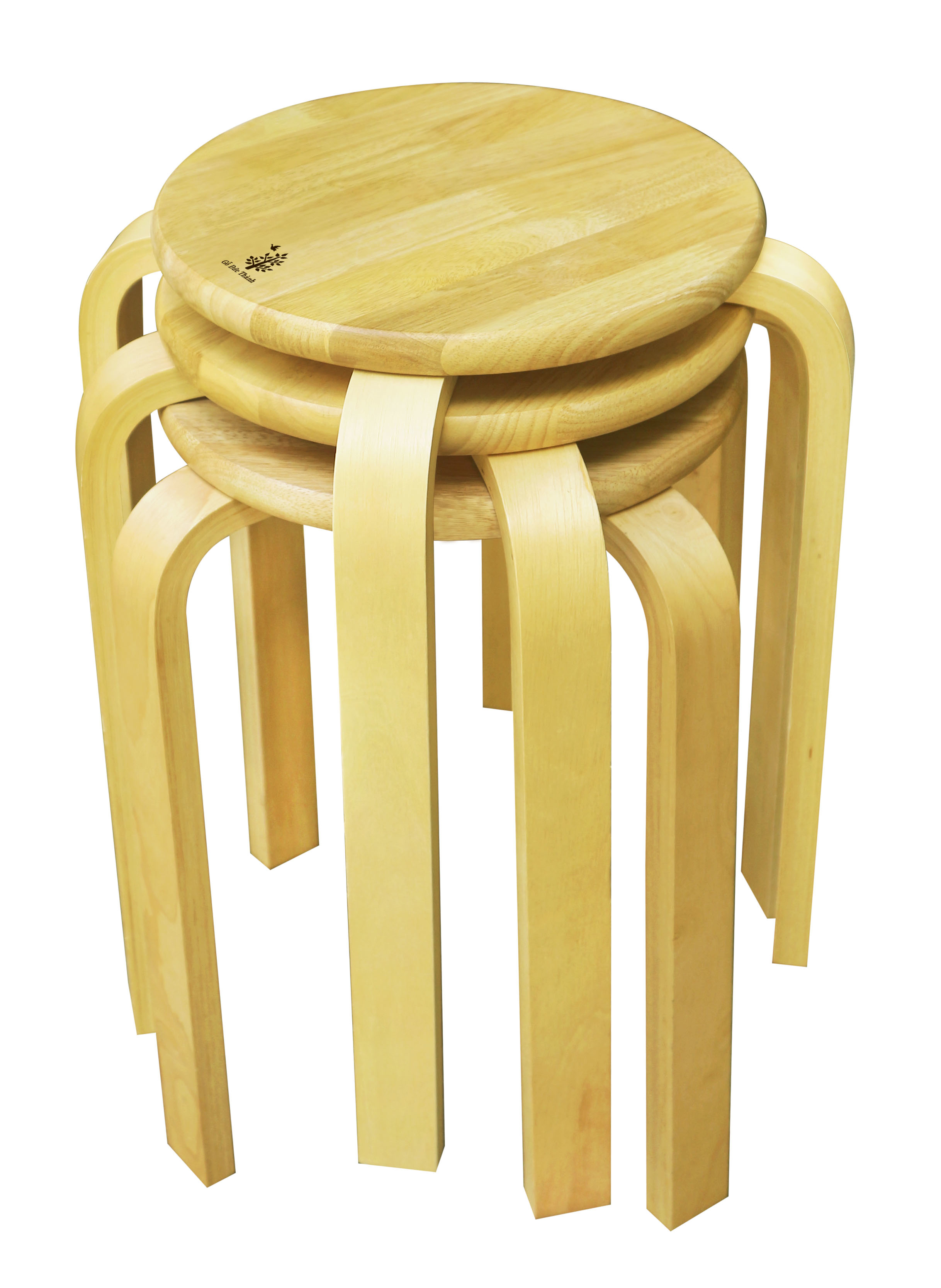 Ghế tròn bằng gỗ tự nhiên, tháo rời