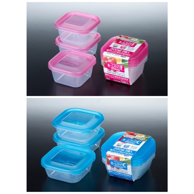 Bộ 3 hộp nhựa đựng đồ ăn dặm cho bé 90ml - Nội địa Nhật Bản
