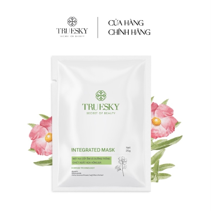 Mặt nạ dưỡng trắng da và ngăn ngừa lão hoá chiết xuất hoa hồng đá Truesky Integrated Mask 25g