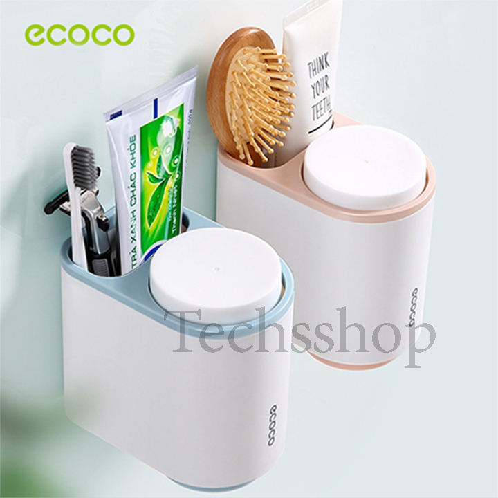 Kệ Để Bàn Chải Kem Đánh Răng Ecoco E1905 Kèm 2 Cốc - Kệ Nhà Tắm Dán Tường