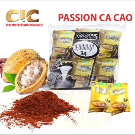 Combo 5 túi Bột cacao sữa hoà tan Passion 3 in 1 - (5 túi x 30 gói x 16g) - TIẾT KIỆM ĐẾN 50%