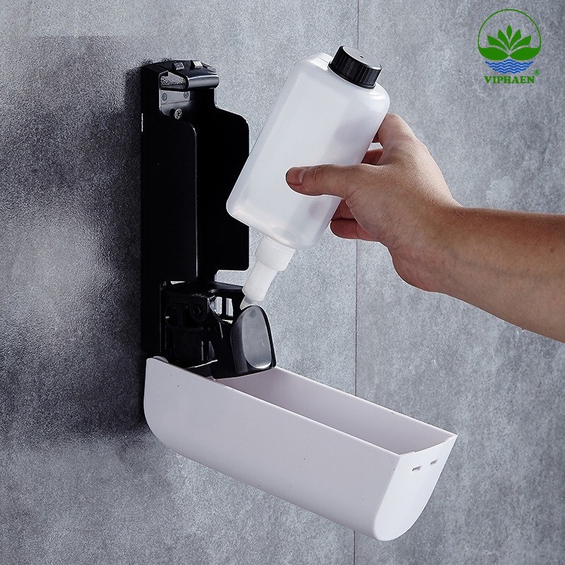 [Dán tường] Bình đựng nước rửa tay treo tường, hộp đựng xà phòng gắn tường 350 ml (màu trắng)
