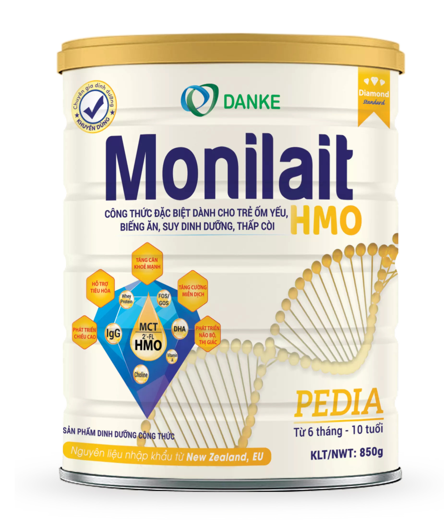 Sữa Monilait Pedia 850g - Giúp trẻ ăn ngon, tăng cân Dành cho bé từ 6 tháng - 10 tuổi