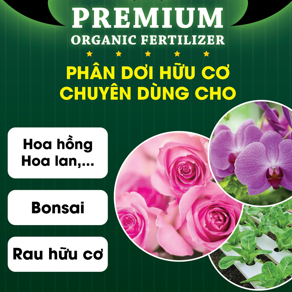 Phân Dơi Hữu Cơ BAT GUANO - Túi 5kg - Chuyên dùng cho hoa lan, hoa hồng, bonsai, rau màu