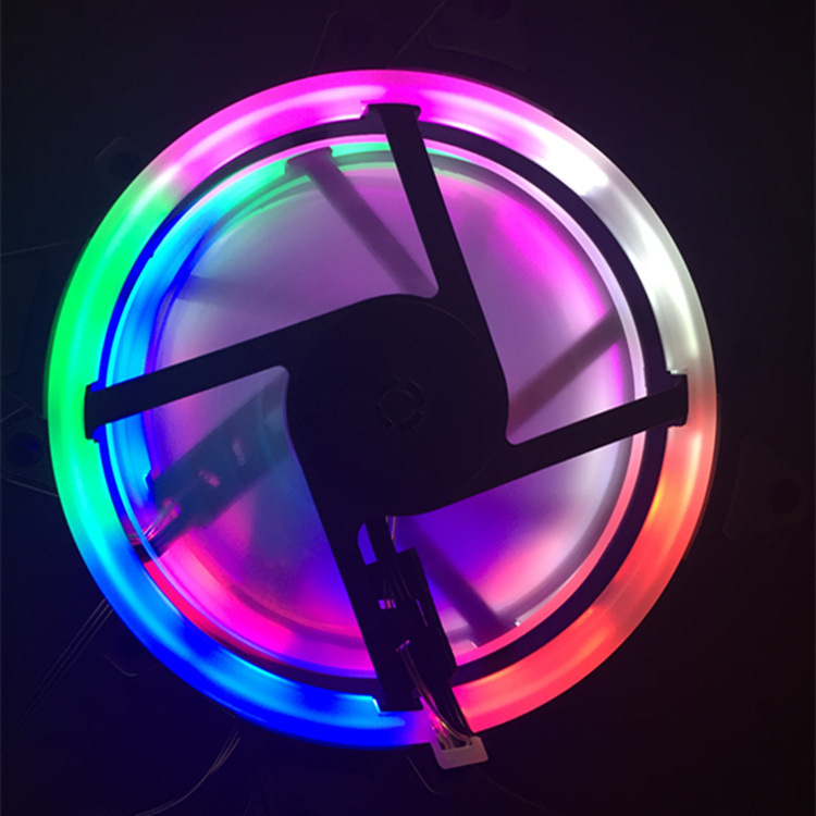 Quạt Tản Nhiệt cho Case - Fan case led RBG Rainbow 12cm - Dual Ring - Kèm ốc gắn fan