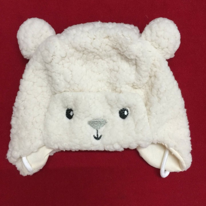 mũ lông cừu hình gấu cho bé trai