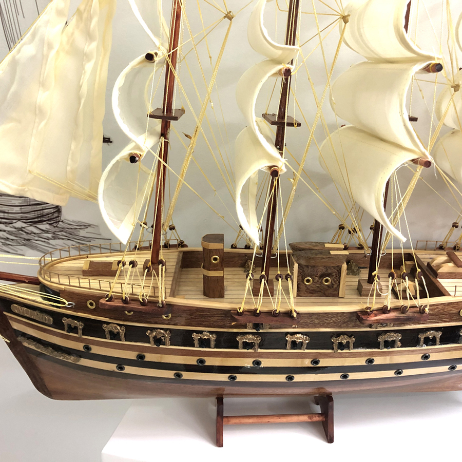 Mô hình thuyền gỗ trang trí Jylland - thân 60cm - loại 2