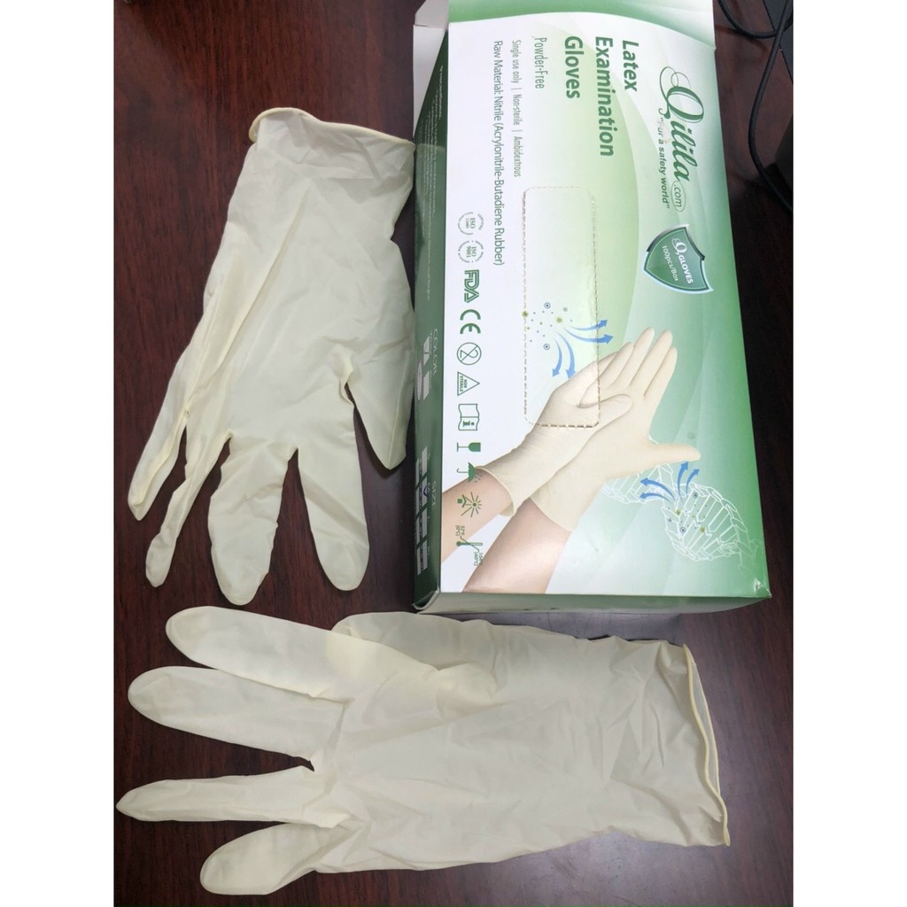 [Chứng nhận FDA] Găng tay Latex QGlove, Găng tay y tế dùng 1 lần