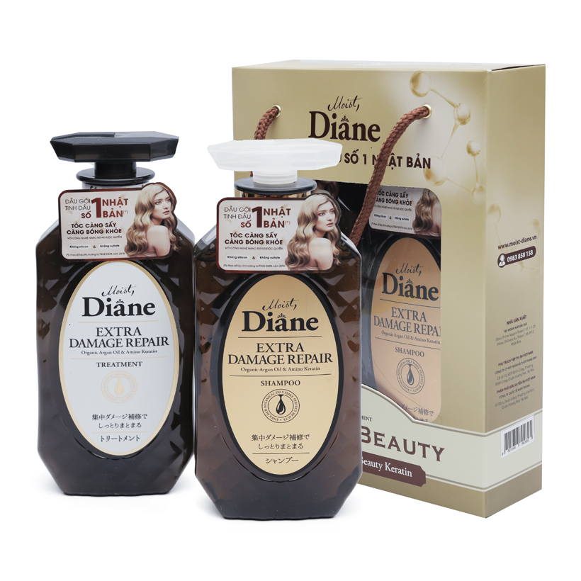 Dầu gội phục hồi tóc hư tổn nặng Diane Nhật Bản 450ml chai đen