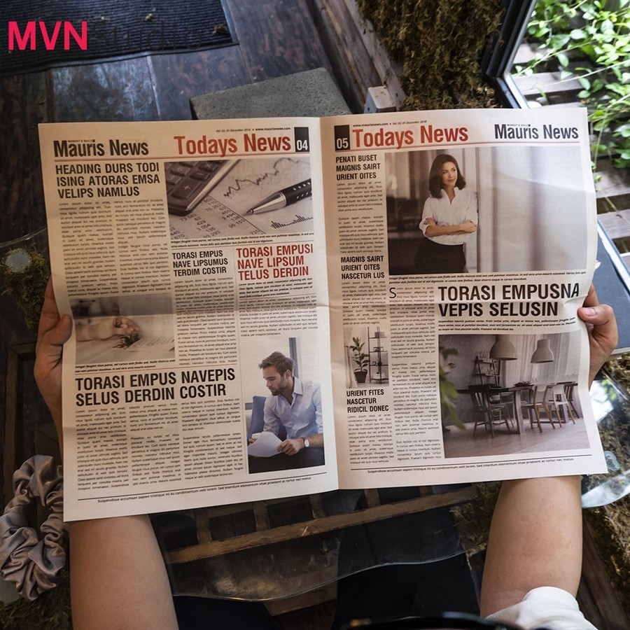 MVN Studio - Tờ báo giấy báo nước ngoài phụ kiện chụp ảnh sản phẩm đẹp