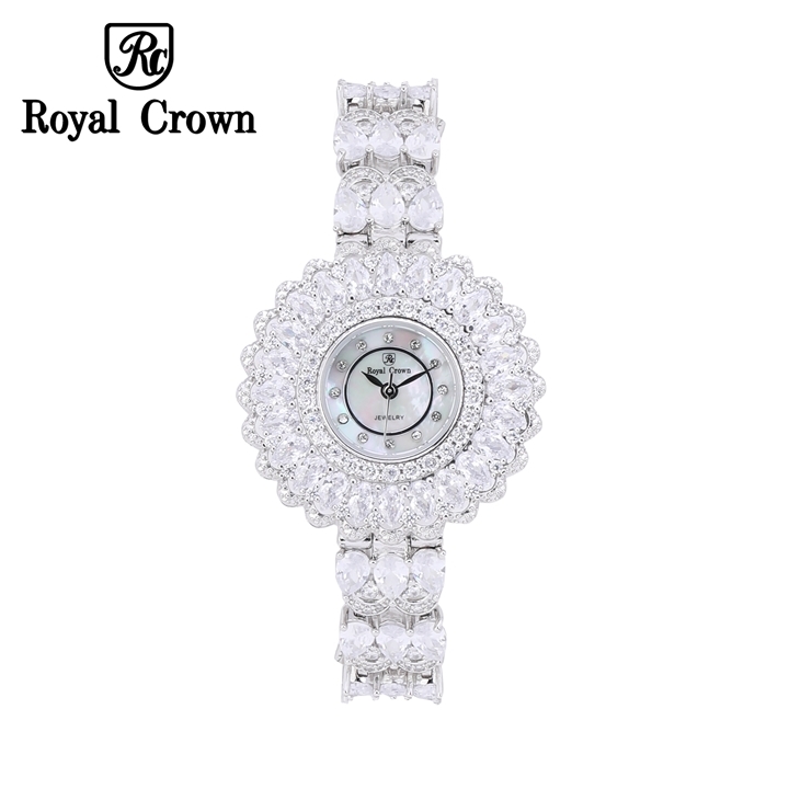 Đồng hồ nữ Chính Hãng Royal Crown 6804-J (dây đá vỏ trắng)