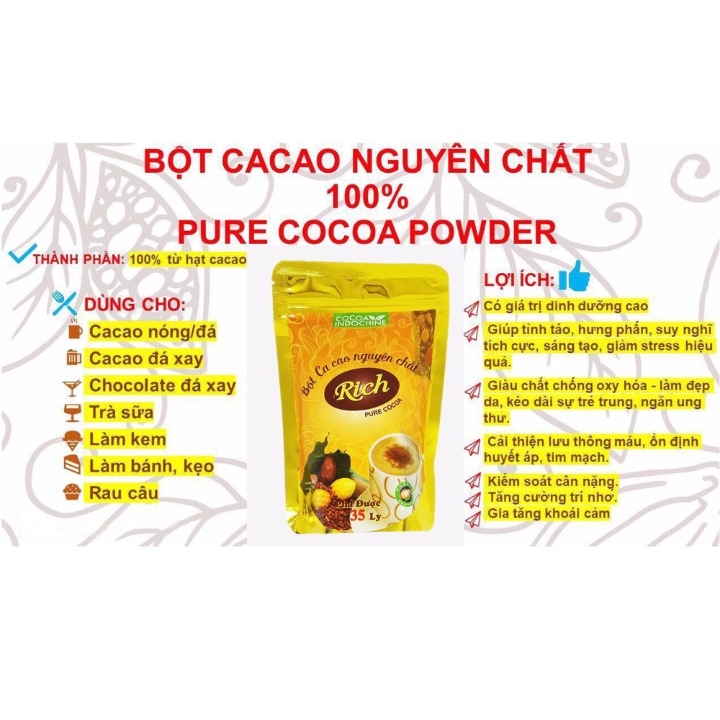 Bột cacao nguyên chất Rich (Túi 300g)