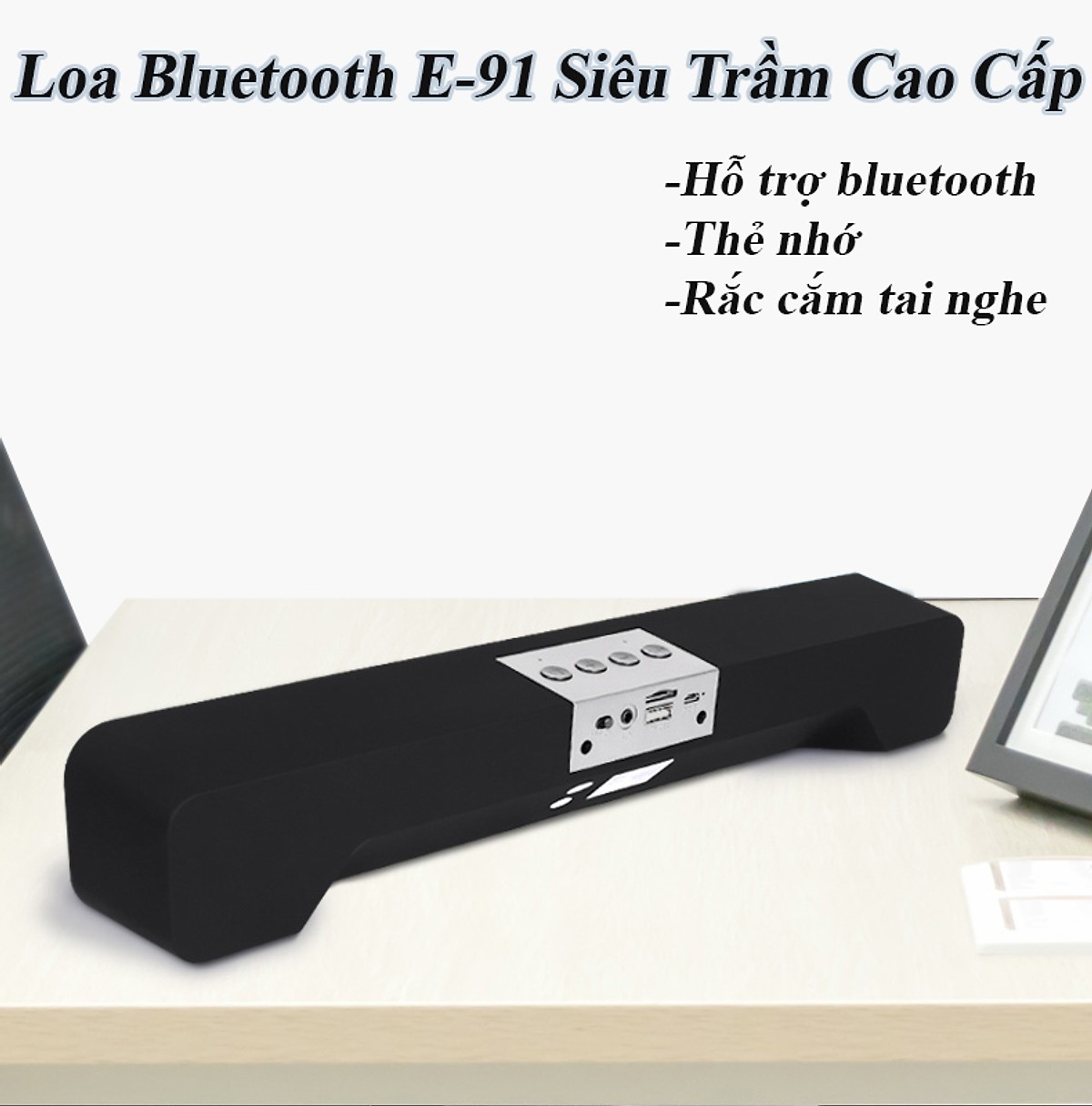 Loa Nghe Nhạc Bluetooth E-91 Hỗ Trợ Thẻ Nhớ, USB, Jack 3.5 Cao Cấp